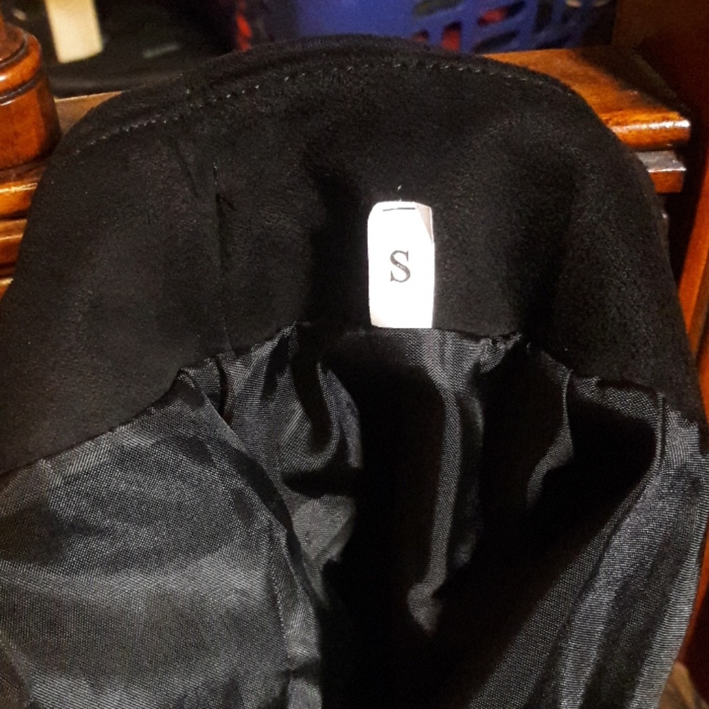 Black Embroidered Suede Skirt - Picture 3 of 3